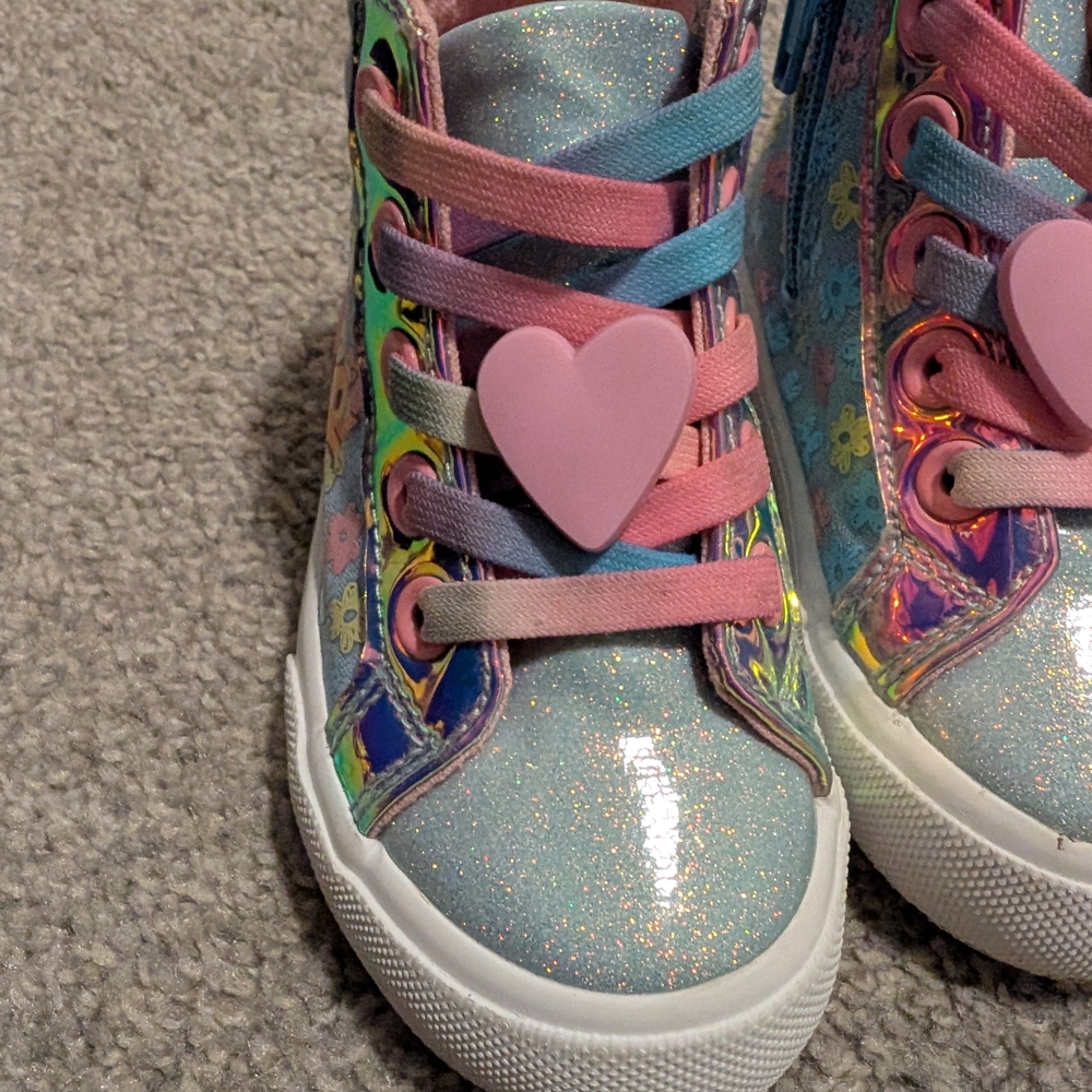 Bluey Kids High-Top Sneakers - Light Blue and Pink - Picture 4 of 11